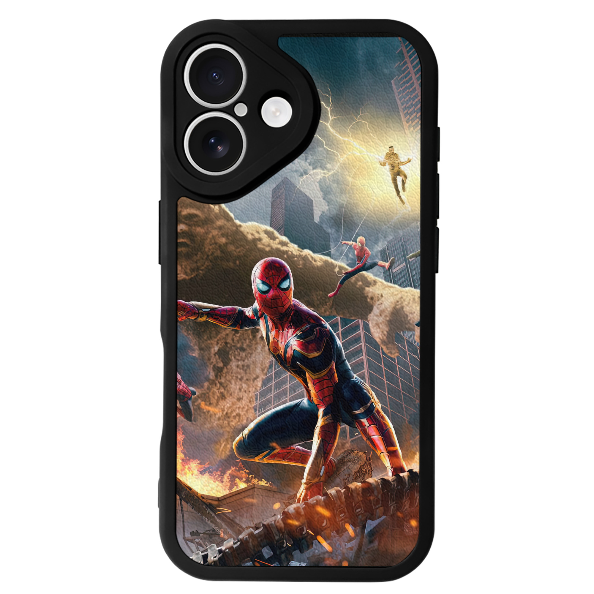 Spider Man スパイダーマン 【iPhone 16シリーズ対応】シリコンスマホケース（レザー調） 材質：シリコン